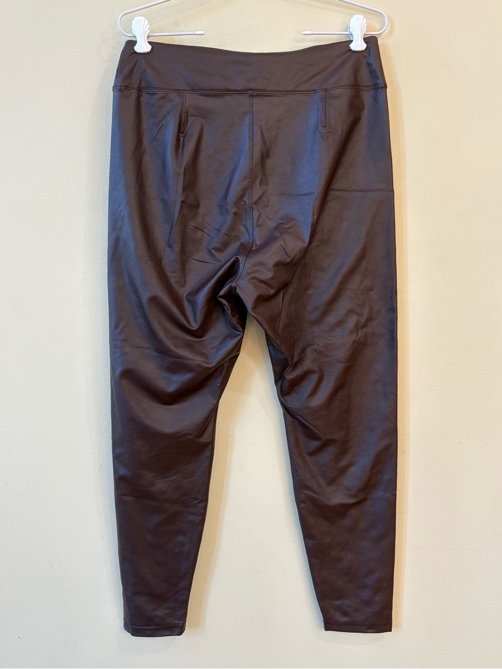 Aerie Brown Faux Leather High Rise Leggings Short Inseam - Picture 2 of 3